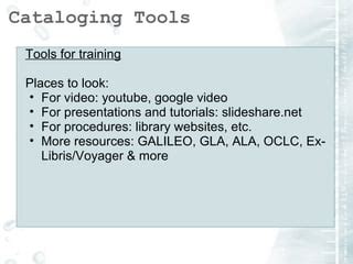 List And Explain 5 Cataloging Tools In Library