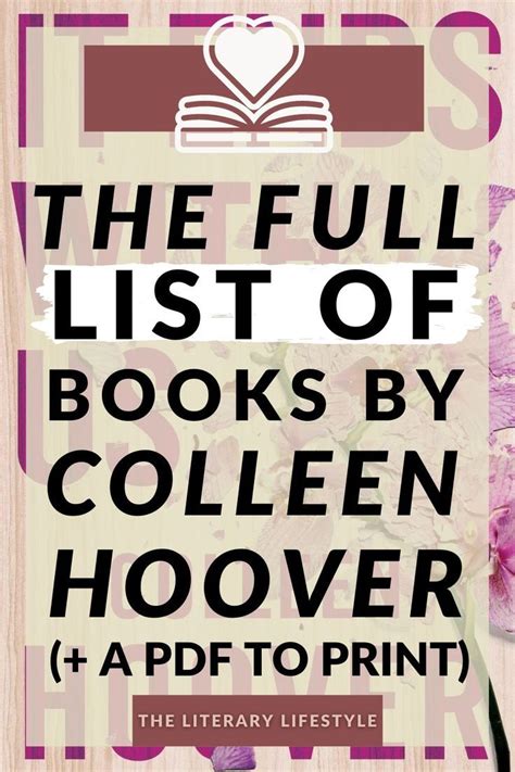 List Of Colleen Hoover Books Printable