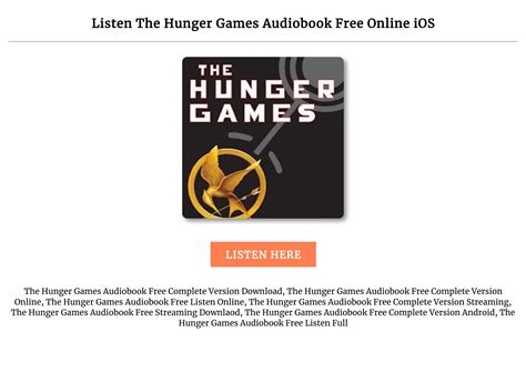 Listen To Hunger Games Audiobook Free