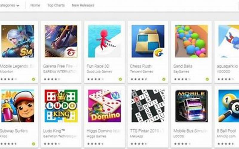 Listing Game Di Play Store