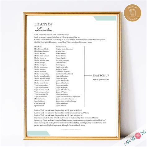 Litany Of Loreto Printable