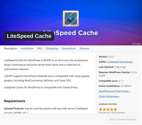 LiteSpeed Cache Plugin WordPress