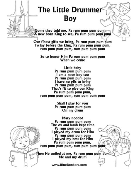 Little Drummer Boy Lyrics Printable
