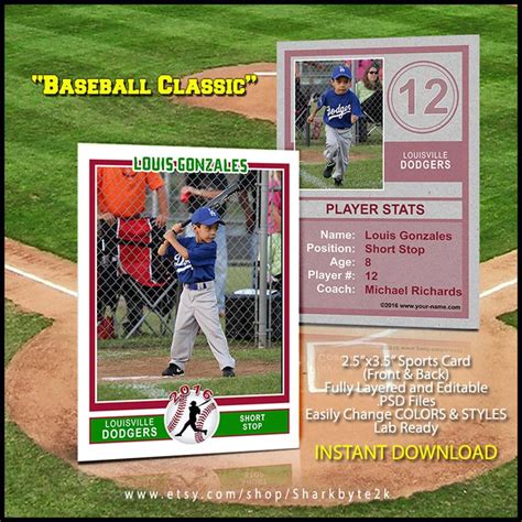 Little League Baseball Card Template