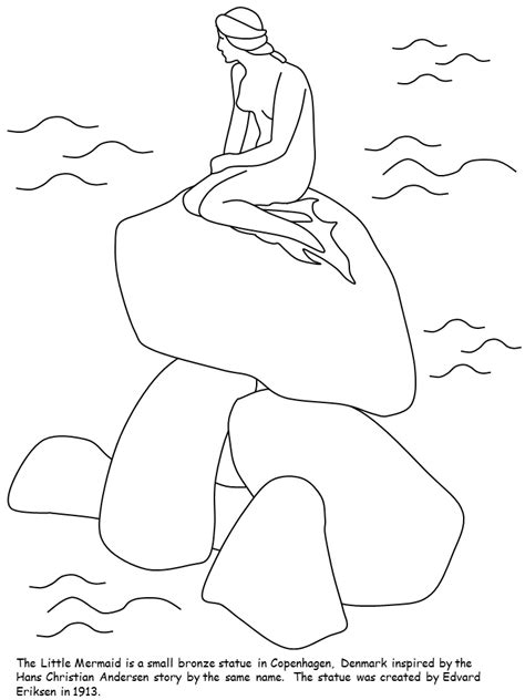 Little Mermaid Denmark Coloring Pages