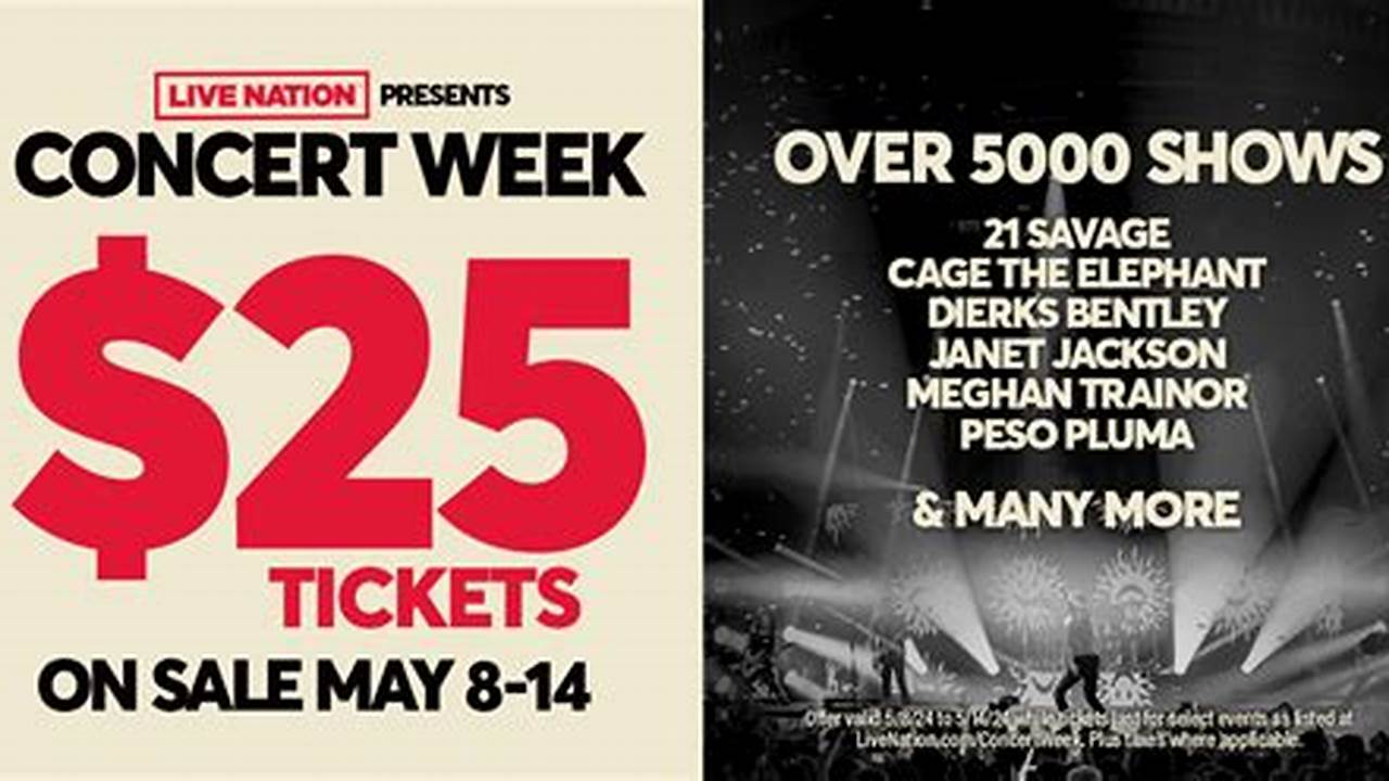 Live Nation Concert Week 2024 Tickets