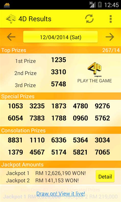 Live Draw Magnum 4d