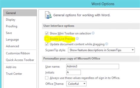 Live Preview Microsoft Word