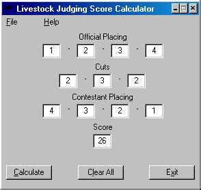 Livestock Judging Calculator
