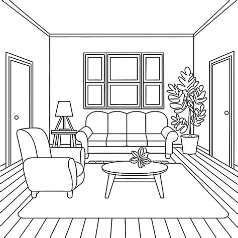 Living Room Coloring Pages