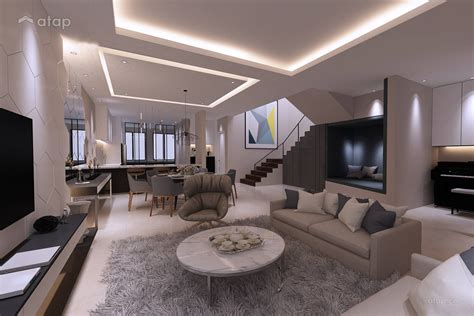 Living Room Double Storey Terrace House Interior Design