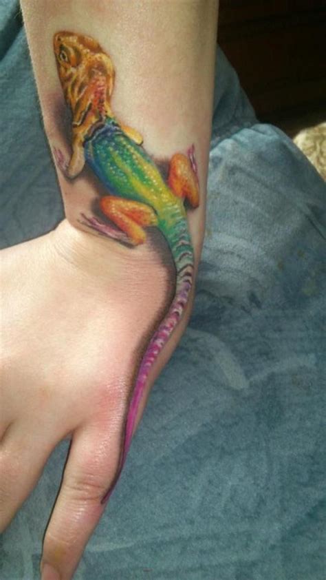 Cute matching friends small gecko wrist tattoos