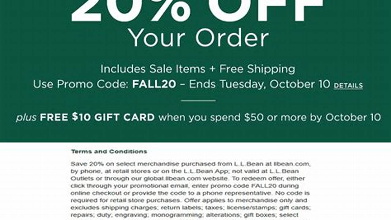 Ll Bean Promo Code 2025 Uk