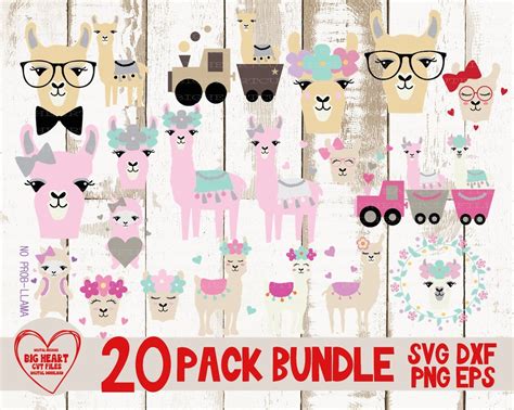 Download Llama Birthday Party Elements Bundle DXF Files