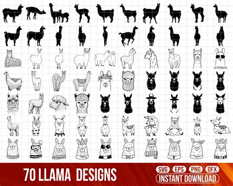Download Llama Clipart Bundle Cut Files