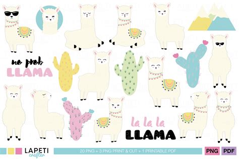 Download Llama Clipart Bundle Files For Crafts