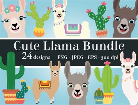Download Llama Clipart Bundle Printable