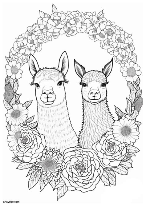 Llama Coloring Pages For Adults