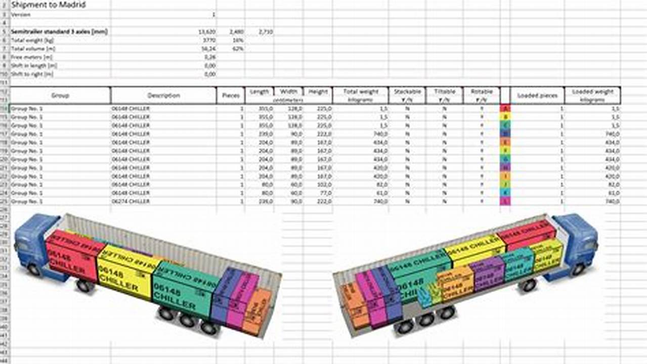 Load Specifications, Excel Templates