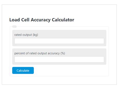 Improve Your Load Cell Accuracy with Our Easy-to-Use Calculator