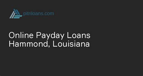 Loan Companies In Hammond Louisiana
