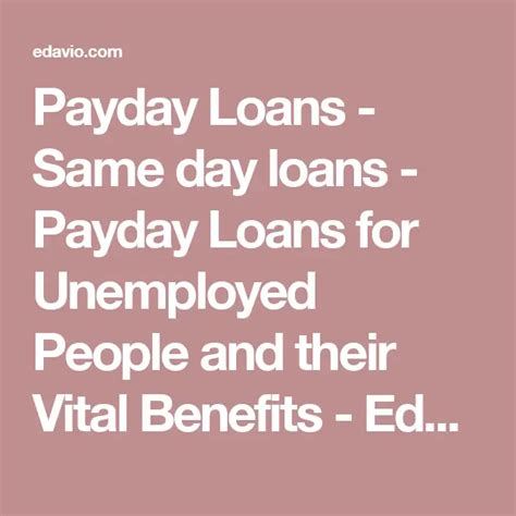 Loans For People On Benefits With Bad Credit And Unemployed