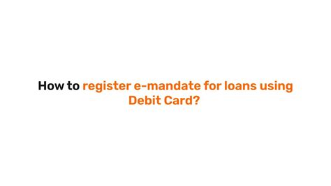 Loans Using Debit Card