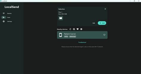 Antarmuka Transfer LocalSend