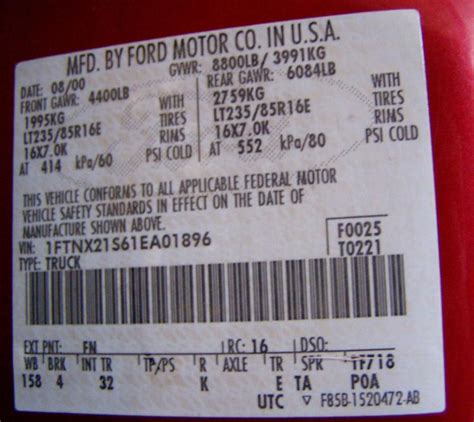 Locating the Elusive Paint Code Sticker