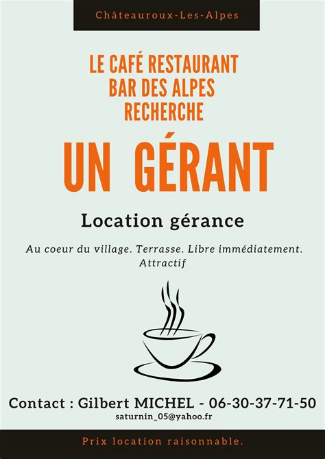 Location GéRance Restaurant Mairie