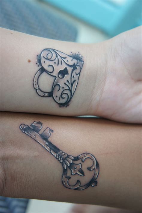 Lock And Key Matching Tattoos