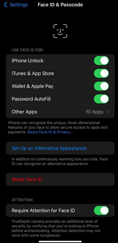 Lock Apps on iPhone using Face ID and Passcode