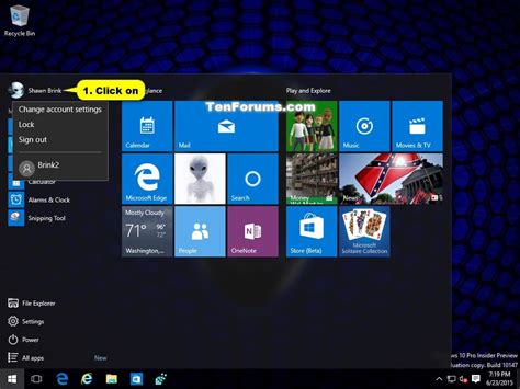 Lock Computer via the Start Menu
