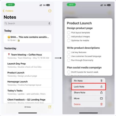 Lock Individual Notes in Apple Notes on Mac and iPhone