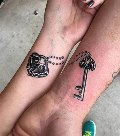 Lock and Key Tattoo 68 Matching couple tattoos, Couples