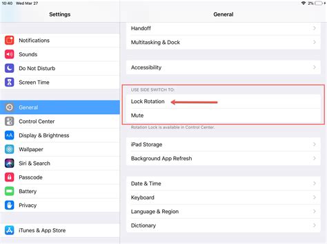 Lock Screen Rotation Using Side Switch on Old iPad Models