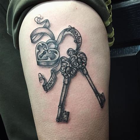 Lock With Key Tattoo