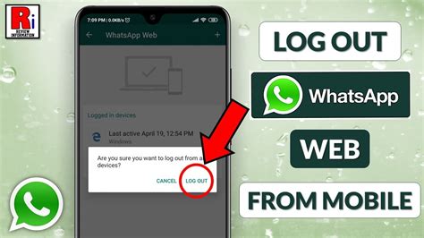 Log Out WhatsApp Web
