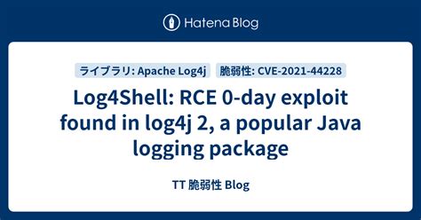 Log4Shell: RCE 0-day exploit found in log4j, a popular Java logging 