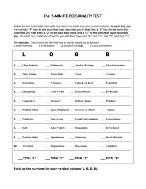 Logb Personality Test Online