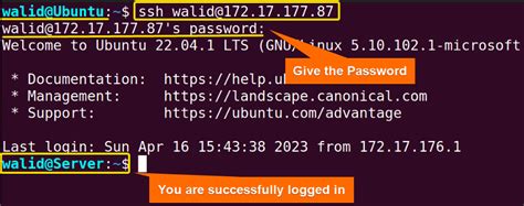 Logging into the Server