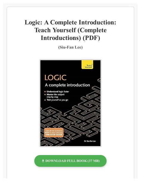 Logic: A Complete Introduction: Teach Yourself (Complete Introductions)