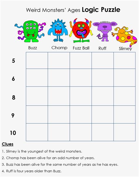 Logic Puzzles For Kids Maths