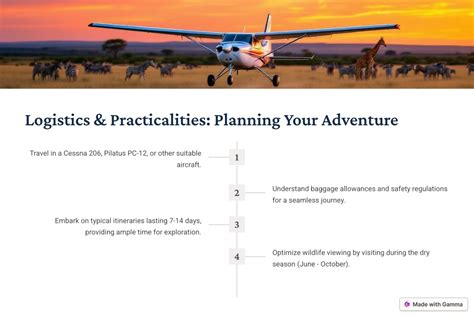 Logistics and Practicalities