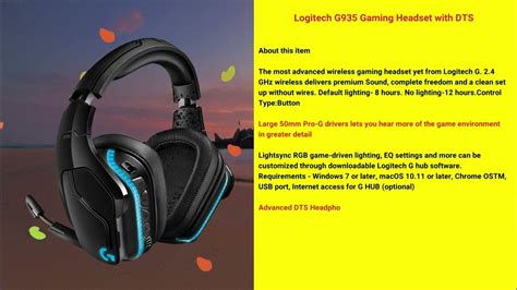 Logitech G935 Immersive Wireless Experience