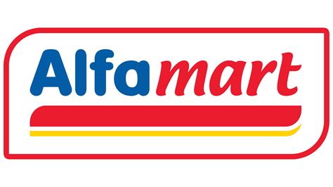 Logo Alfamart merah dan biru dengan tulisan Alfamart
