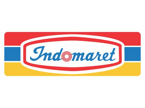 Logo Indomaret merah, kuning, biru dengan tulisan Indomaret