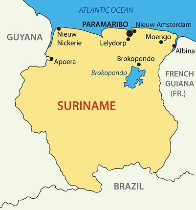 Lokasi dan batas-batas Negara Suriname