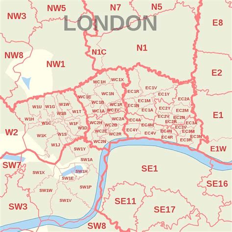 London Post Code Map Map of London Political Regional