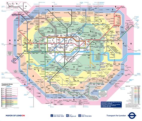 London Public Transport Zones Map